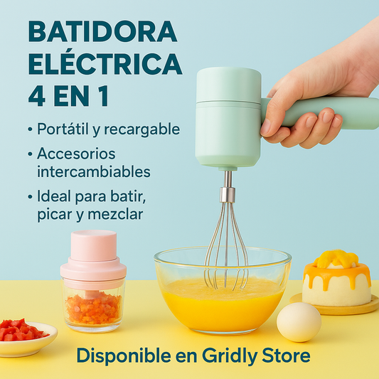 Batidora Y Picadora Electrica Recargable